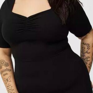 Black Short Sleeve biker shorts one piece